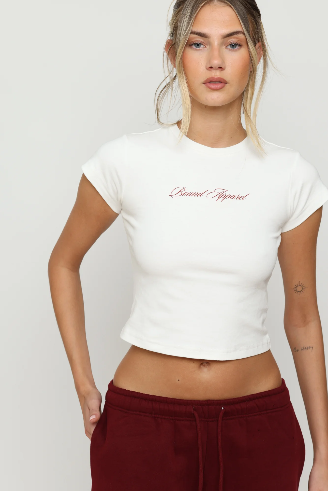 Maroon Italic Baby Tee - Image 6
