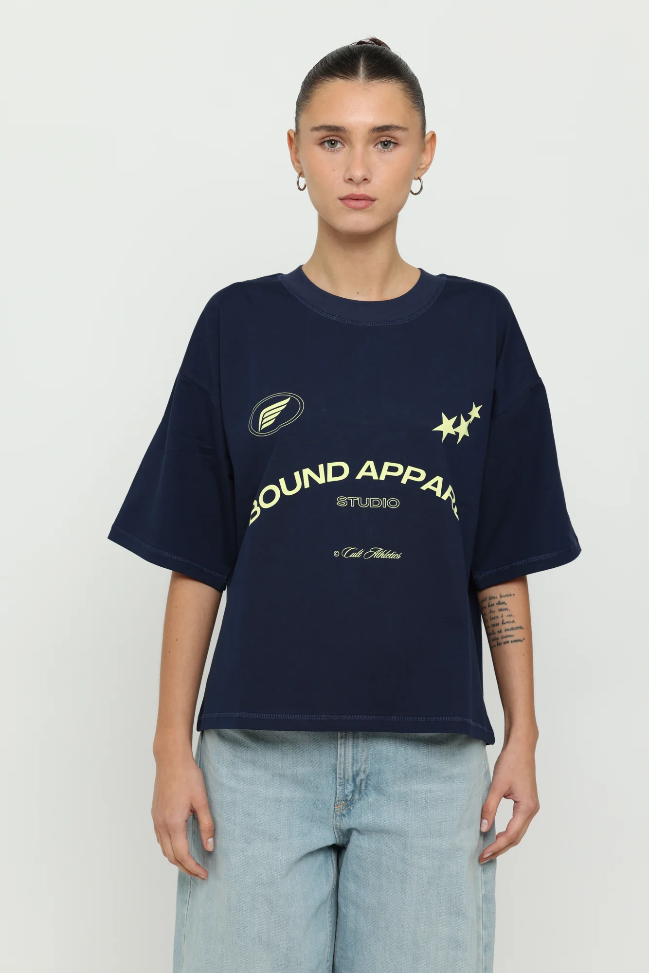 Navy & Yellow Boxy Tee - Image 4