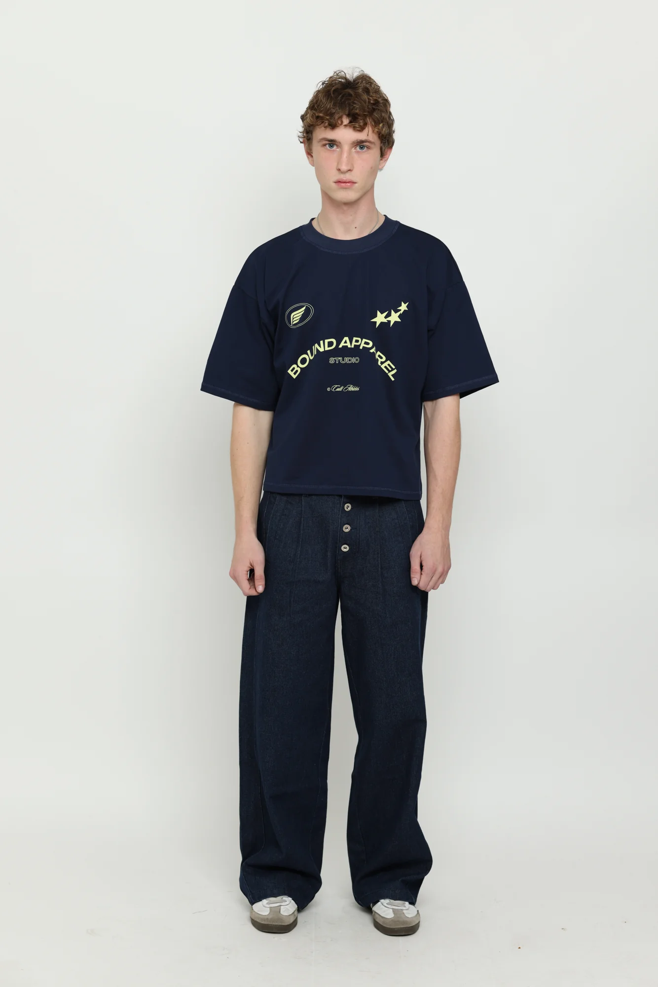Navy & Yellow Boxy Tee - Image 5