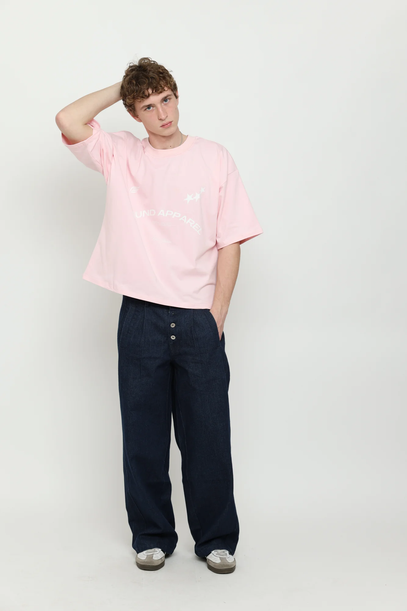 Baby Pink & White Boxy Tee - Image 3