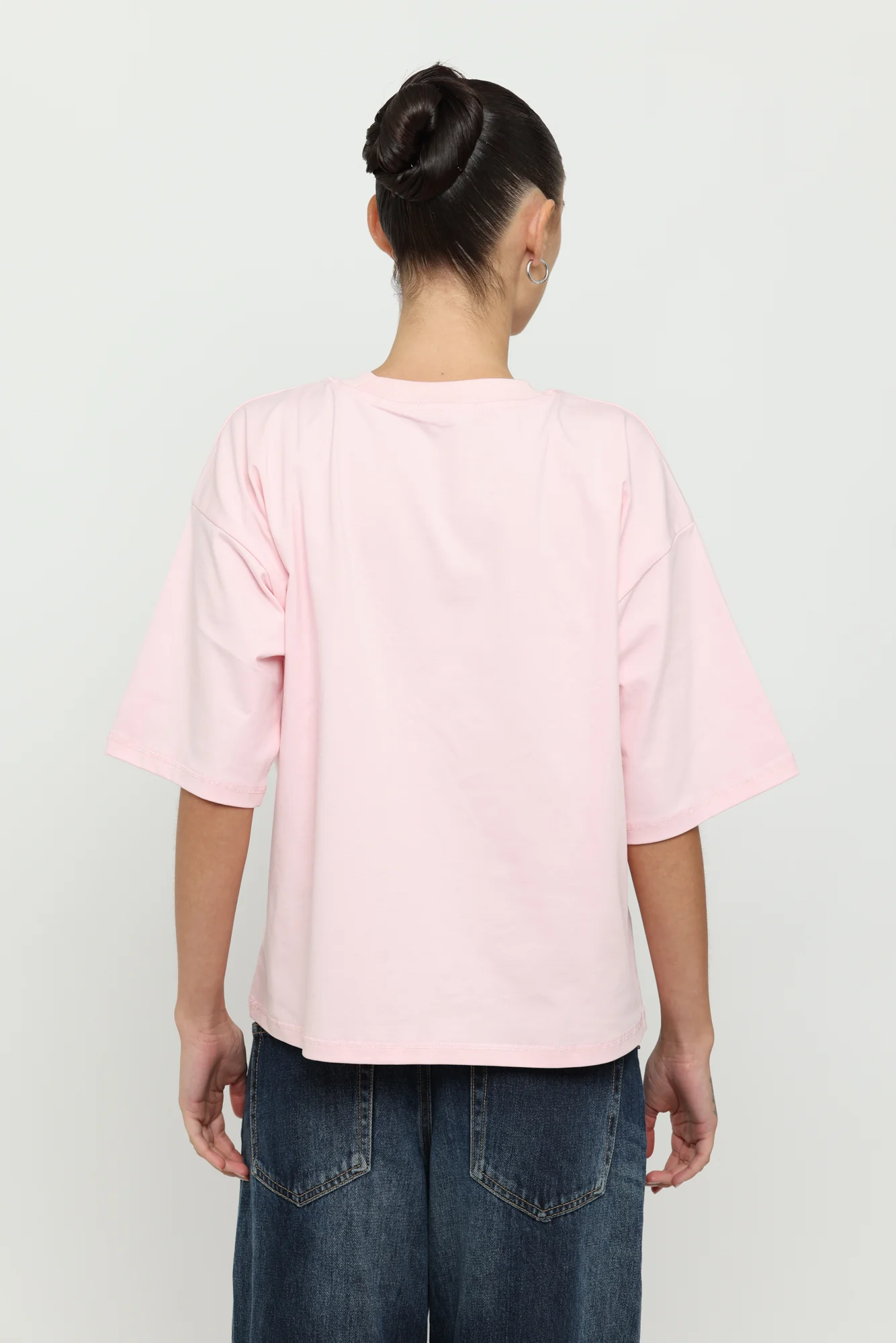 Baby Pink & White Boxy Tee - Image 4