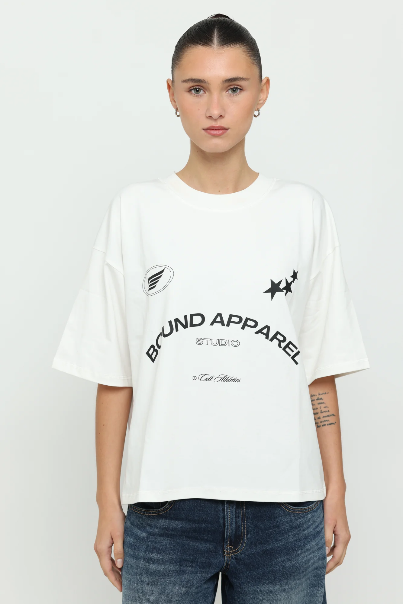 Off-White & Black Boxy Tee - Image 3
