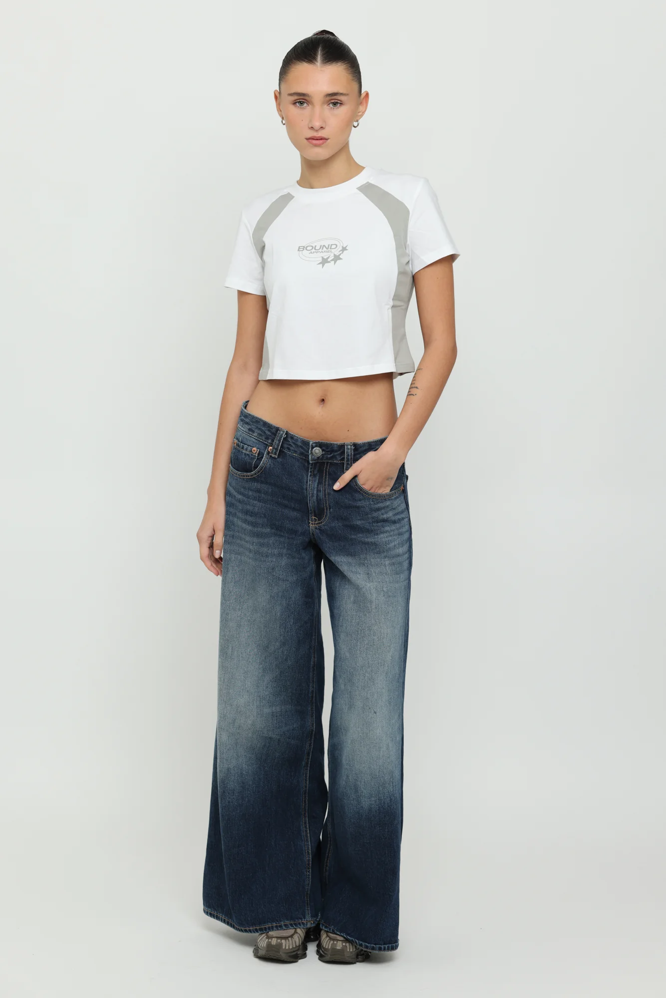 White & Silver Micro Tee - Image 3